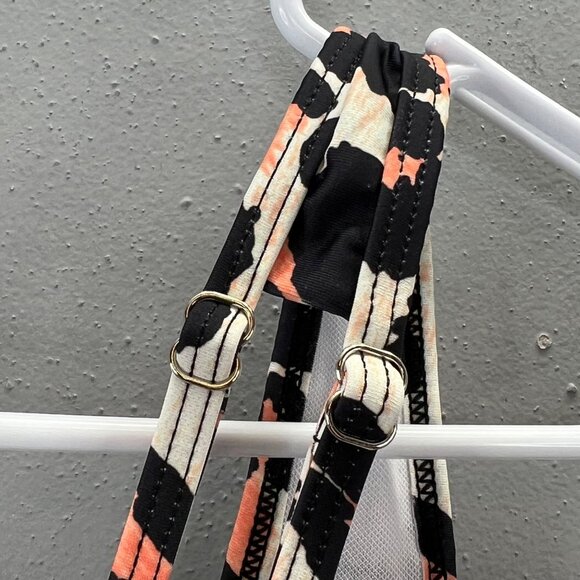 Edel Qual Swimsuit Top L Women Animal Leopard Print Cropped Flowy Flounce NWT - Picture 5 of 8